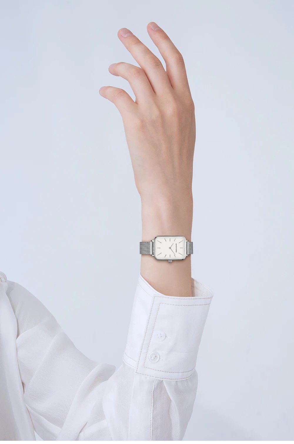 Square Women Stainless Steel Mesh Strap Watch Fashion Japanese Movement Rose Gold Simple Leisure Fashion Hannah Martin Watches