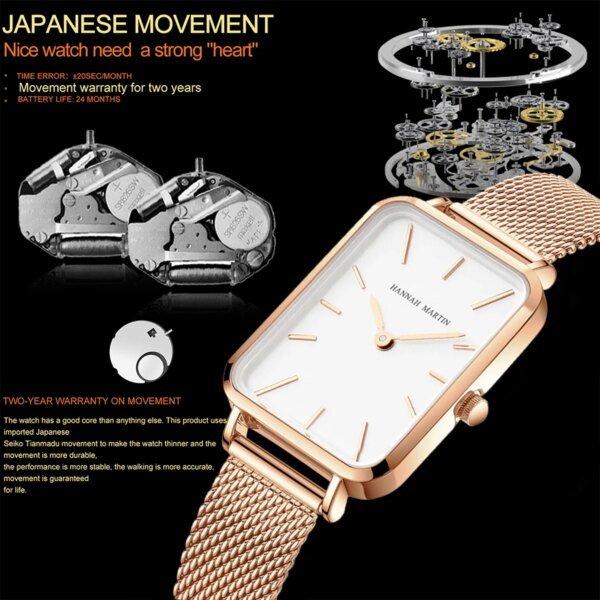 Square Women Stainless Steel Mesh Strap Watch - Image 5