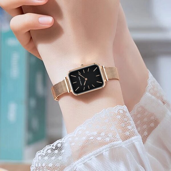 Square Women Stainless Steel Mesh Strap Watch - Image 6