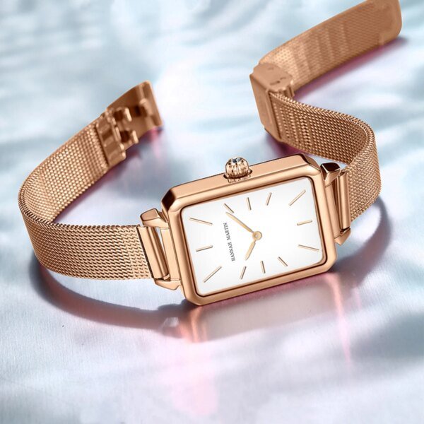 Square Women Stainless Steel Mesh Strap Watch - Image 3