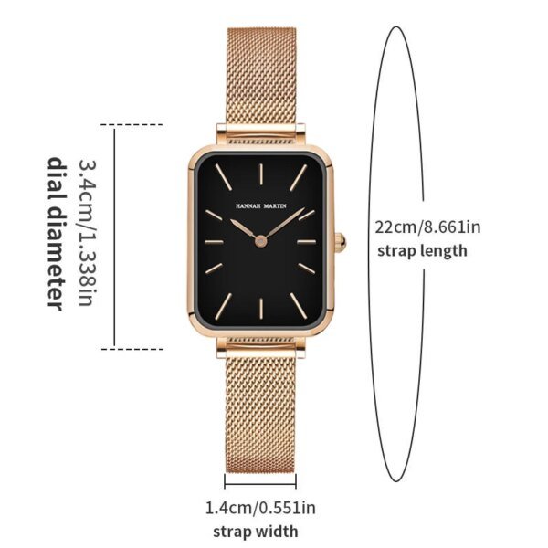 Square Women Stainless Steel Mesh Strap Watch - Image 4