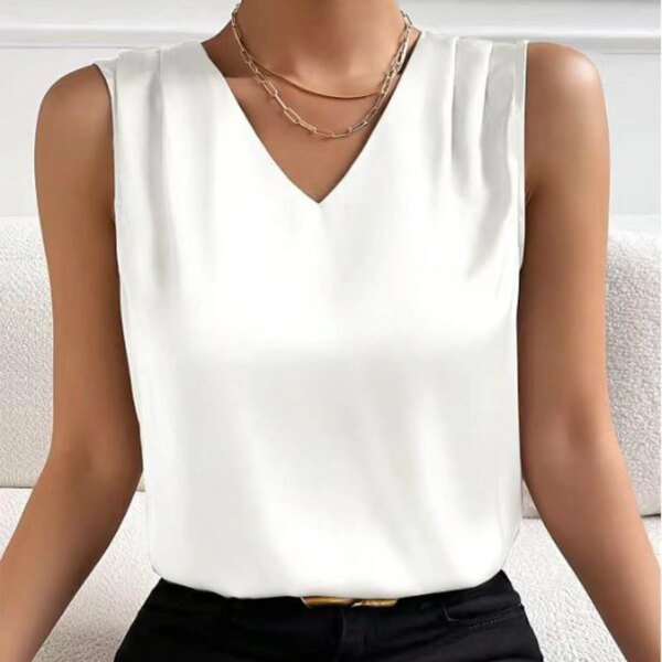 Coffee Tops Summer V Neck - Image 3