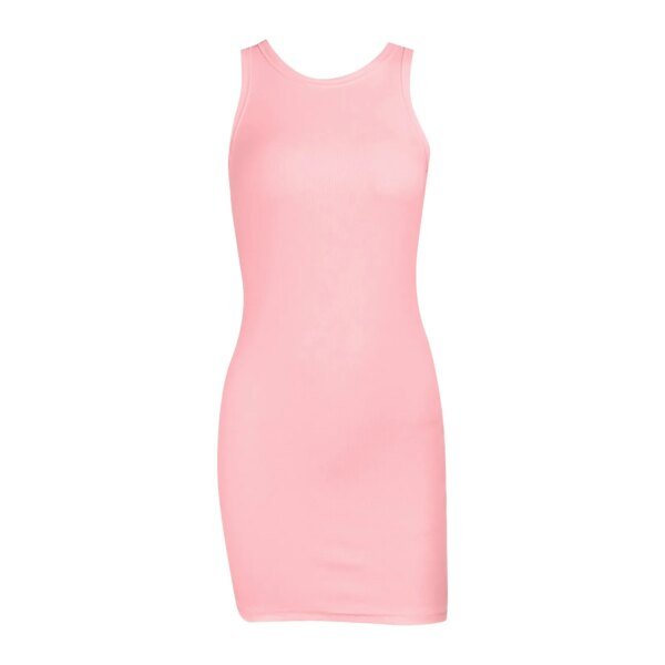 Women Ribbed Elastic Mini Dress - Image 5