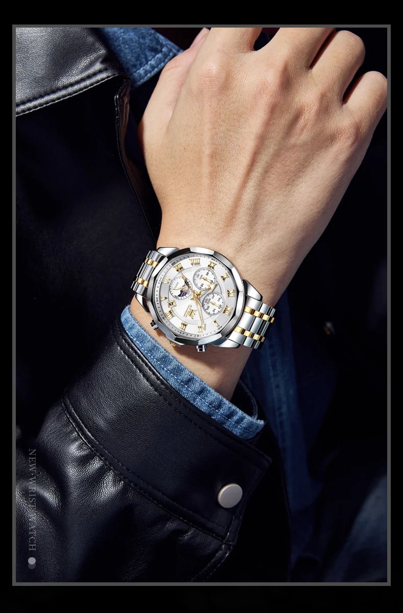 OLEVS 3675 Mens Watch Original Multifunctional Chronograph Quartz Watch Moon Phase Watches For Men Waterproof Mens Gifts Reloj OLEVS 3675 Mens Watch Original Multifunctional Chronograph Quartz Watch Moon Phase Watches For Men Waterproof Mens Gifts Reloj