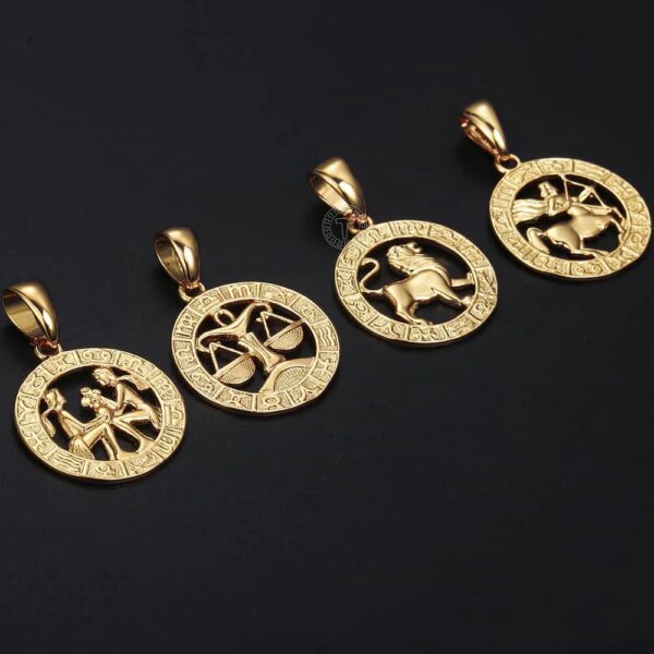 Necklacess 12 Horoscope Zodiac Sign Gold Color - Image 3
