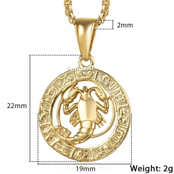 Necklacess 12 Horoscope Zodiac Sign Gold Color - Image 19