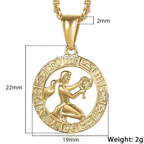 Necklacess 12 Horoscope Zodiac Sign Gold Color - Image 17
