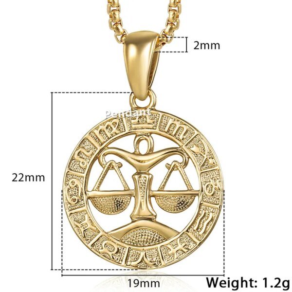 Necklacess 12 Horoscope Zodiac Sign Gold Color - Image 16