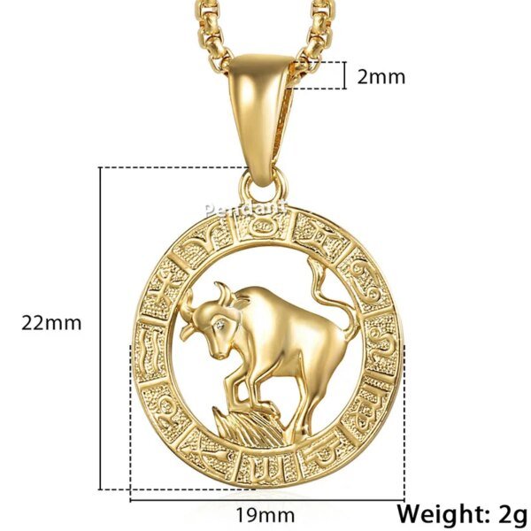 Necklacess 12 Horoscope Zodiac Sign Gold Color - Image 14