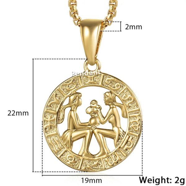Necklacess 12 Horoscope Zodiac Sign Gold Color - Image 13
