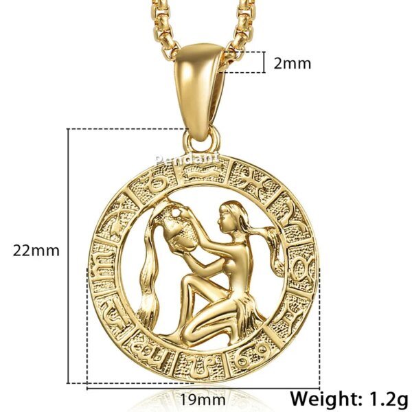 Necklacess 12 Horoscope Zodiac Sign Gold Color - Image 12
