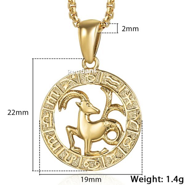Necklacess 12 Horoscope Zodiac Sign Gold Color - Image 8
