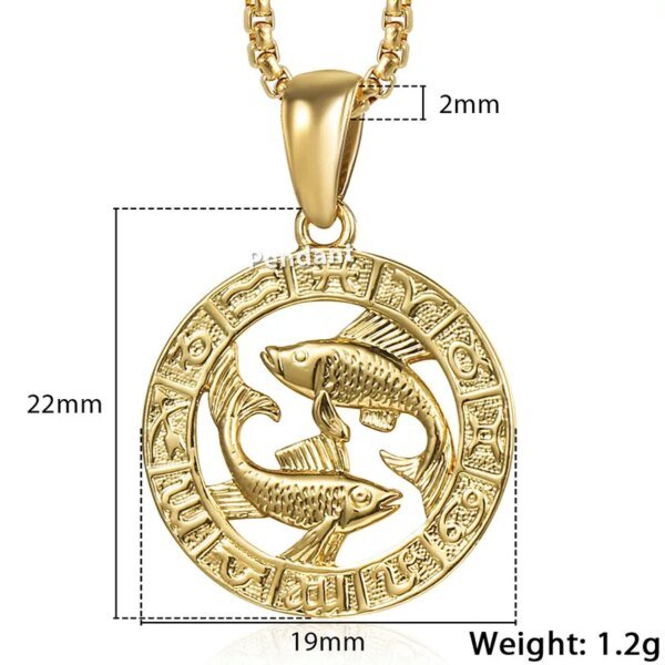 Necklacess 12 Horoscope Zodiac Sign Gold Color - Image 11