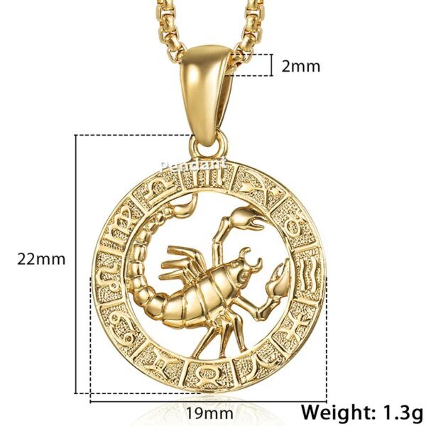 Necklacess 12 Horoscope Zodiac Sign Gold Color - Image 10