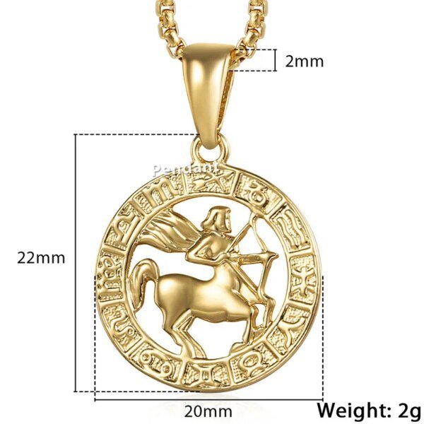 Necklacess 12 Horoscope Zodiac Sign Gold Color - Image 9